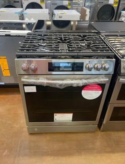 Frigidaire gas stove slide in 30 inch wide stainless steel