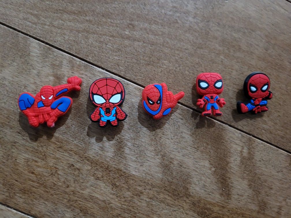 Lot Of 4 Croc Charms Spiderman 