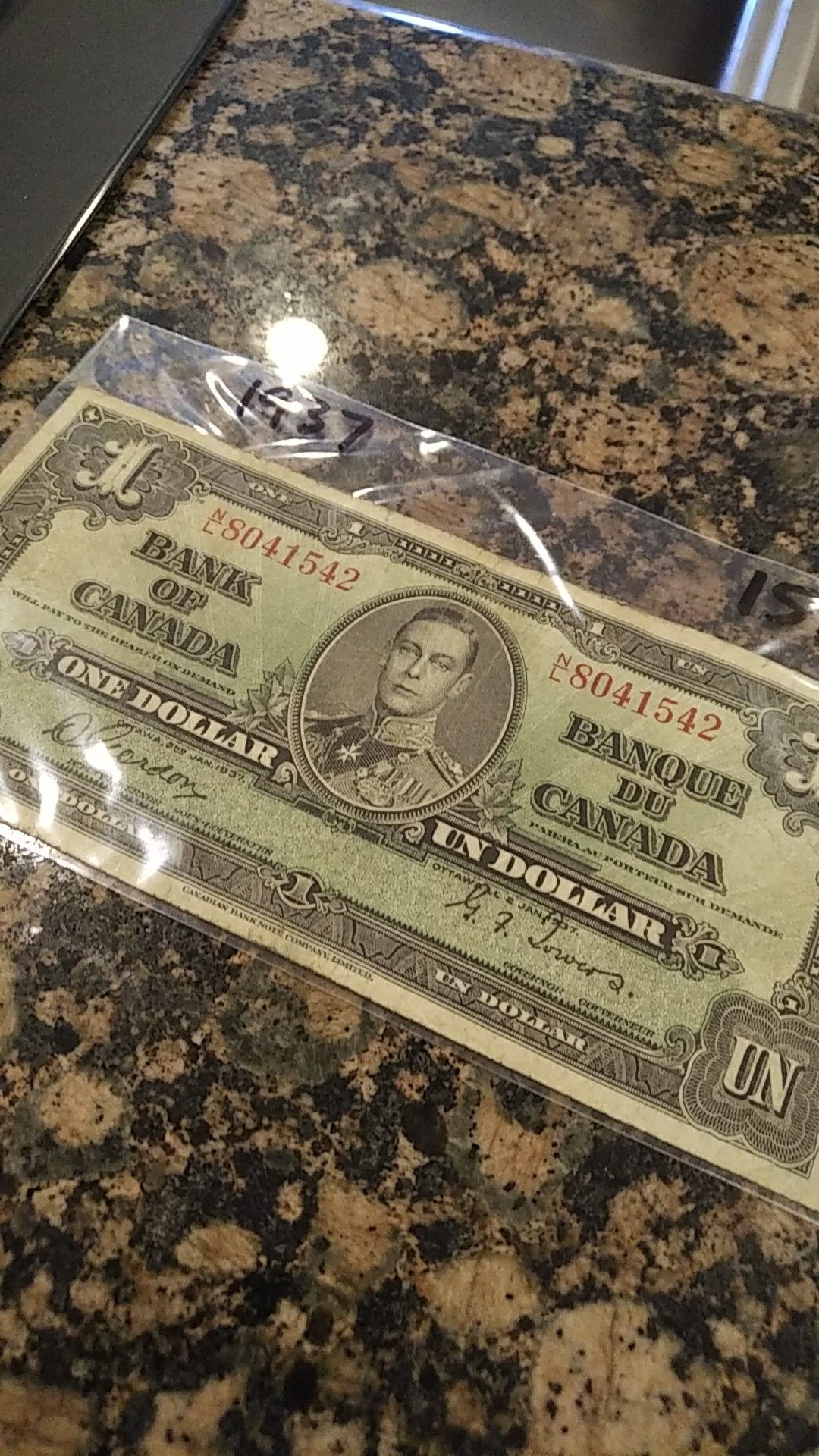 Canada vintage 1937 banknote