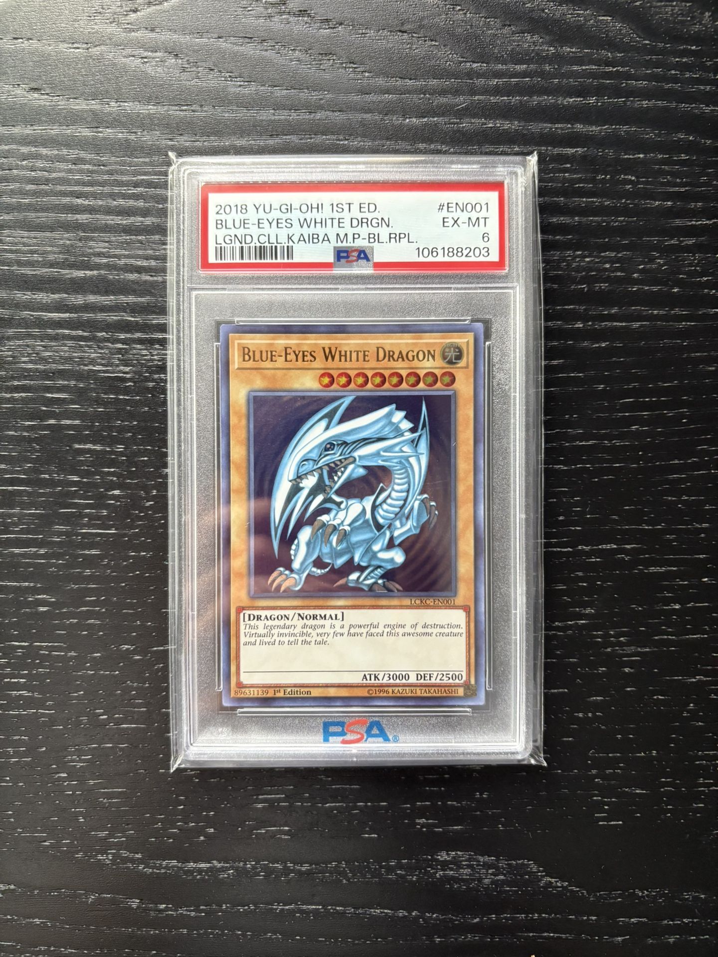 YuGiOh Blue Eyes White Dragon PSA 6