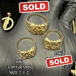 14K & 10k Gold Nugget Rings