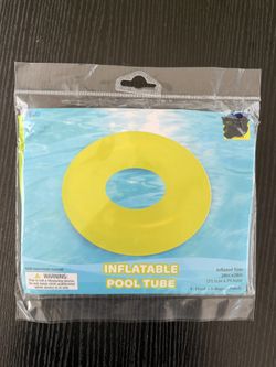 Neon Yellow Inflatable Pool Tube - 28" Neon Swim Ring - NEW