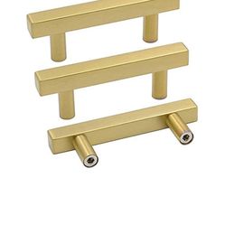 12 pcs (4 inch) Gold Cabinet Pulls Brass Kitchen Hardware