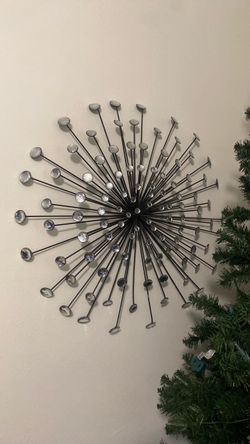 Metal Starburst Wall Art with Gems