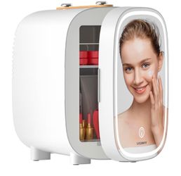 Skincare Fridge, Mini Fridge With 3-Level Dimmable LED Light Mirror