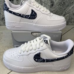 Nike Air Force 1 Black Paisley Size 6.5 Men 8 Women