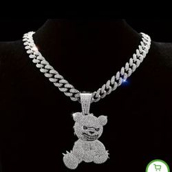 Hip-Hop Bear Pendant 925 Sterling Silver 🔥