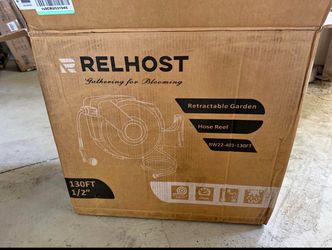 Retractable Garden Hose Reel, 1/2 in x 130 ft Wall Mount Heavy Duty Hose Reel with Any-Length Lock,