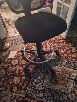Black Mesh Drafting Chair with Footrest