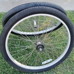 36H ALLOY WHEELS GOR 26 INCH CRUISER KLUNKER LOWRIDER BICYCLE READY TO RIDE 