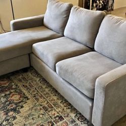 Light Gray Modern 78” Sectional Sofa with Reversible Chaise by Honbay