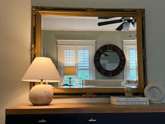 Large Ornate Gold Framed Mirror – 47” x 38”