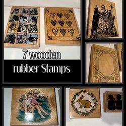 All 7 Wooden Rubber Stamps