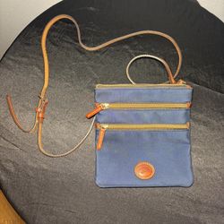 Dooney & Bourke Navy Blue Double Zip Crossbody Handbag