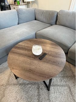 Modern Brown and Black Round Coffee Table