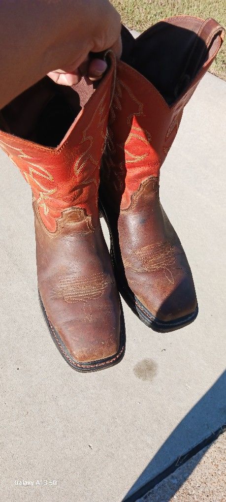 Ariat Steel Toe Used Men Boot Size 11EE Extra Wide Width Work Hog Square Toe $55