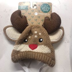 Puppy’s first Christmas reindeer headpiece