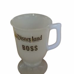 Vintage Walt Disney Productions Milk Glass Boss Coffee Mug