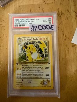 Pokemon PSA 10 Raichu 1st Edition Holo