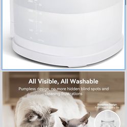 🔥Brand new🔥 Pumpless Cat Water Elfin Fountain, Wireless Pet Fountain Battery Operated, 2L/67oz E1+ Automatic Water Dispenser Cats & Dogs MagDrive™ T
