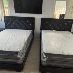 2 Full   Size Bed Frame With Mattress All New Furniture And Free Delivery 