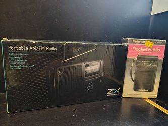 ZX Portable AM/FM Radio + Radio Shack Pocket Radio