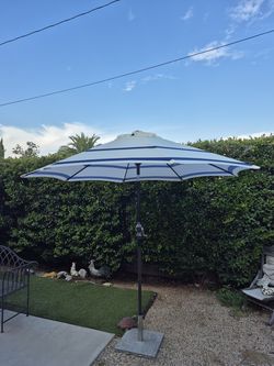 9"ft market umbrella patio color: yellow and blue base not included