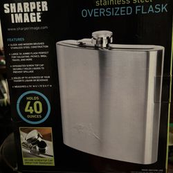 New In Box Sharper Image Stainless Steel Oversized Flask Definitely Gift Worthy