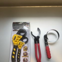 Oil Filter Wrench & Strap Wrench Set – Automotive Tools Bundle 