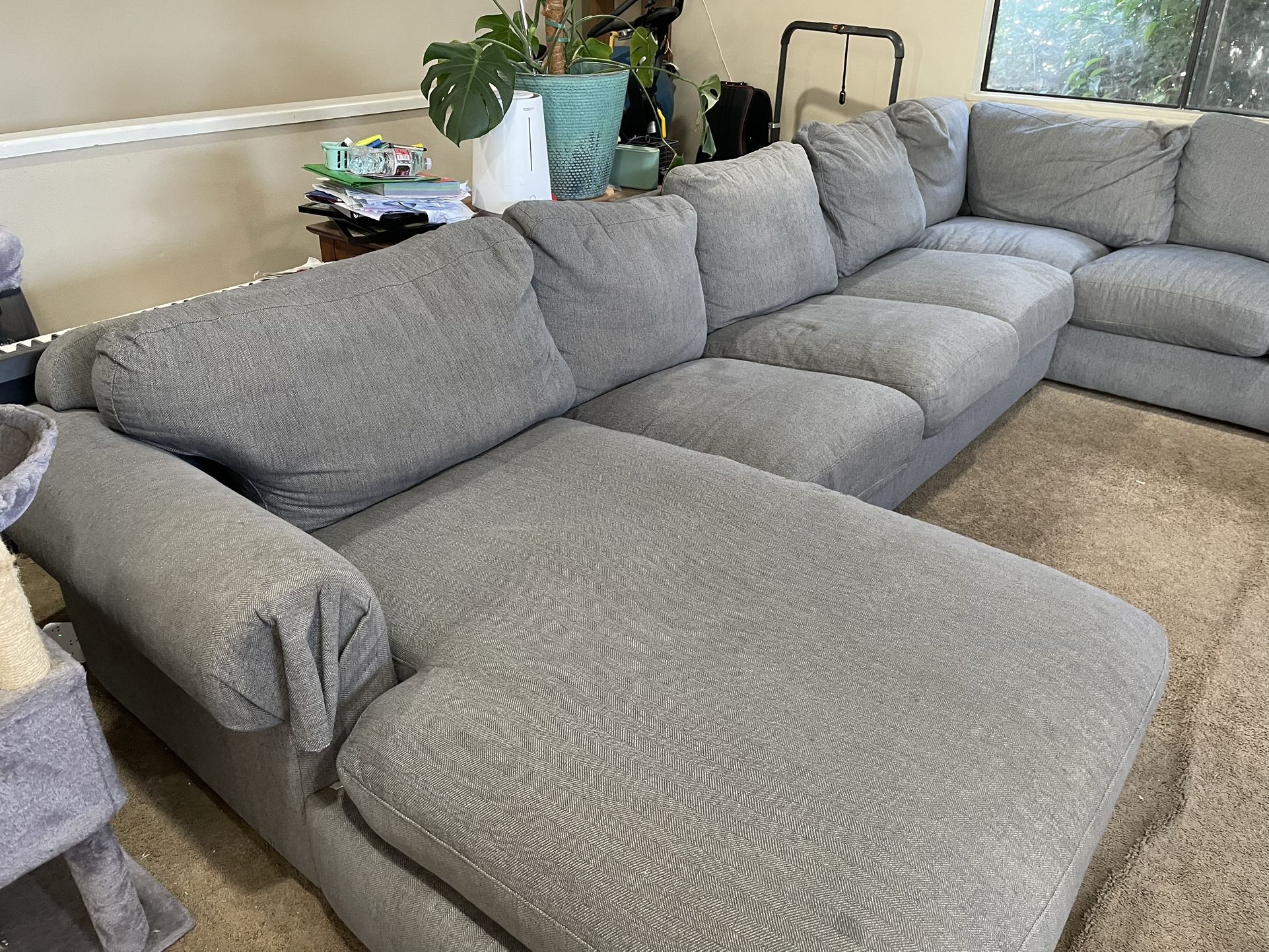 Large Gray Sectional Couch