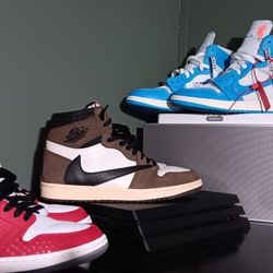 Nike Jordan 1 Retro  Travis Scott  Jordan 1 Retro Off- White  Jordan 1 Retro Spider- Man Jordan 4 Kaws