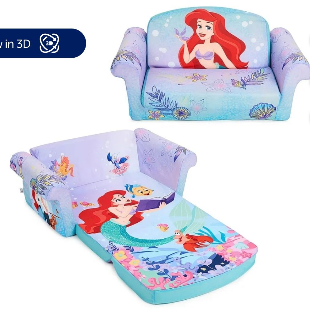 Marshmallow Furniture Disney 2 in 1 Flip Open Compressed Foam Sofa Sleeper Bed kids room chair
