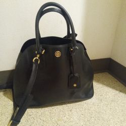 Tory Burch Black Leather Large Bag 