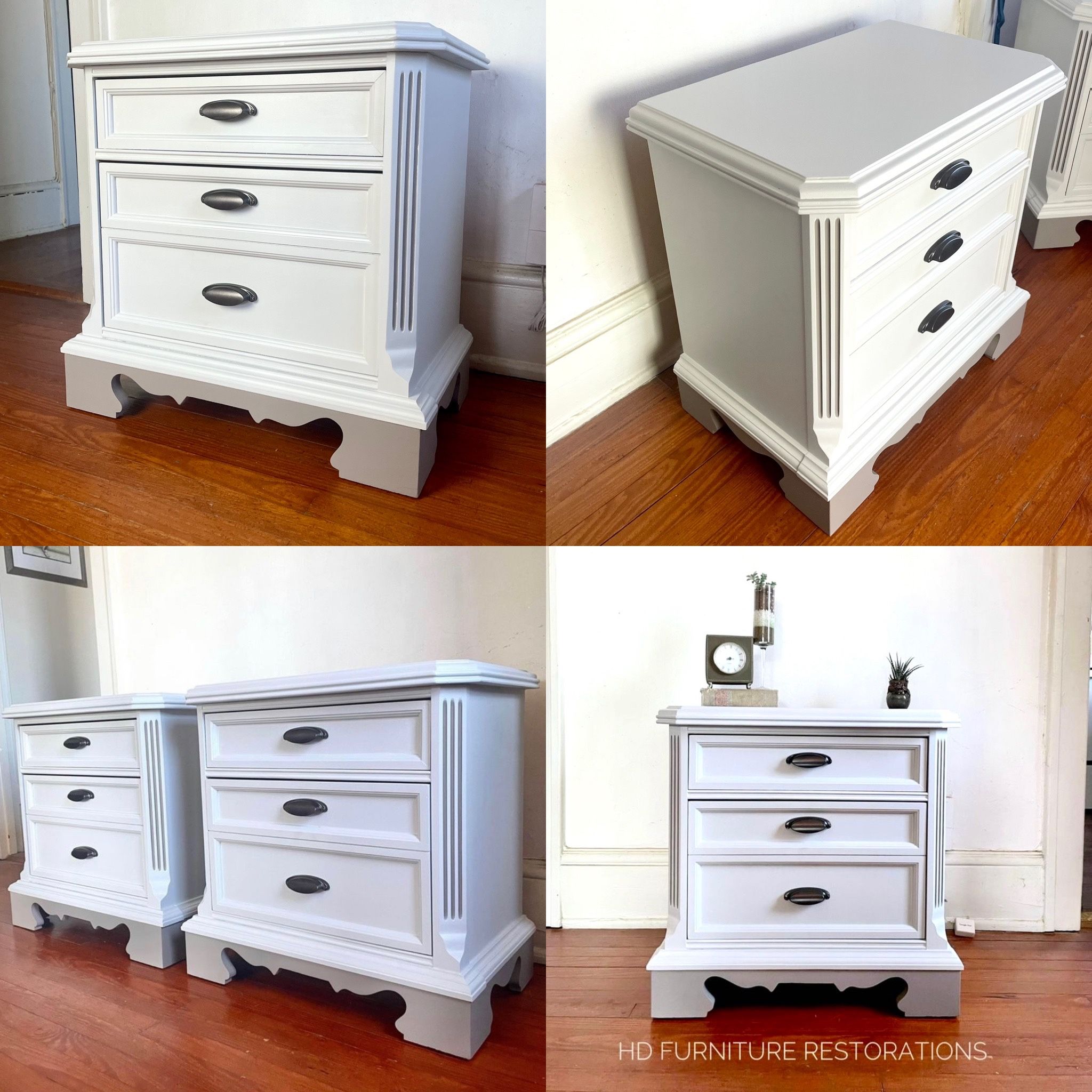 Cat House Litterbox 2 White Nightstands Litter Box End Table Dresser Chest