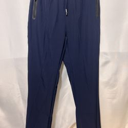 Outdoor sports men’s large windbreaker pants with zippered pockets blue  
