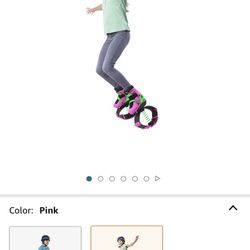 HearthSong Jump2It Indoor/Outdoor Bouncy Spring Shoes for Kids with Non-Slip Tread and Removable Liner for Easy Cleaning (Pink, Large)