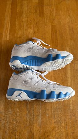 New Nike Air Jordan 9 Retro Golf Shoes White University Blue UNC Men’s 7, Youth 7y, Women’s 8.5