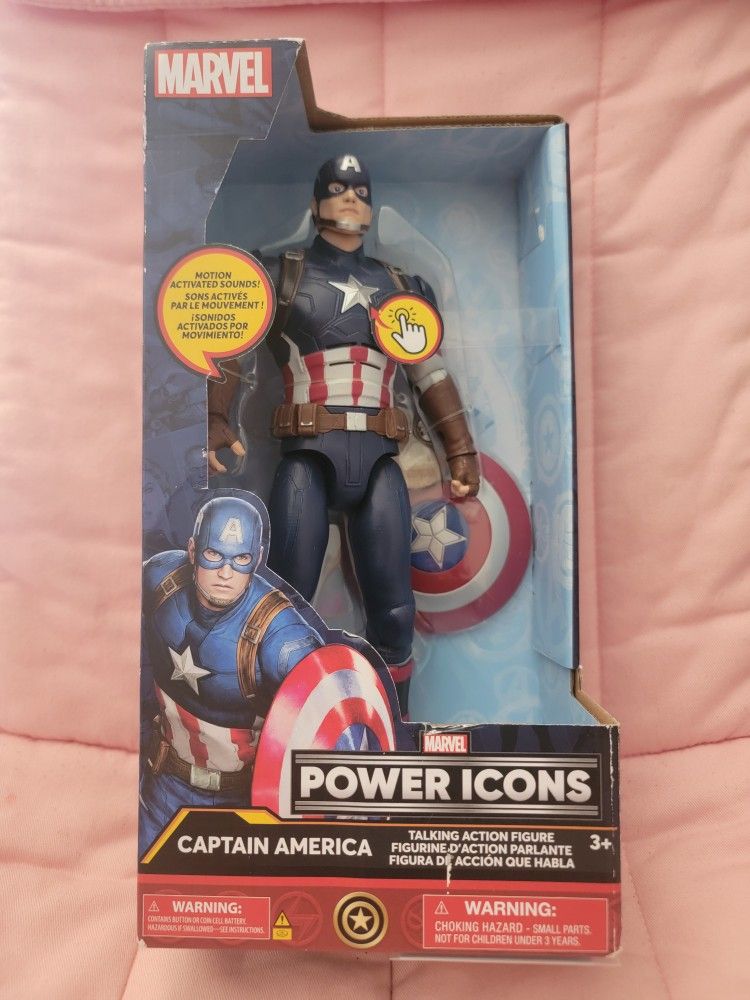 Marvel Power Icons Captain America Talking Action Figure