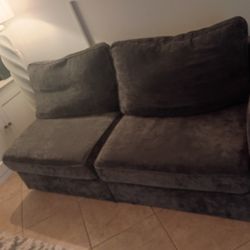 2 Love Sac Couches Dark Blue Gray Good Condition 