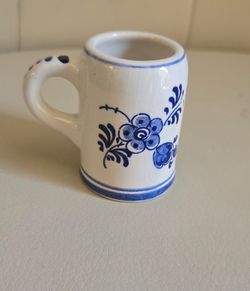 Miniature Delft mug toothpick holder