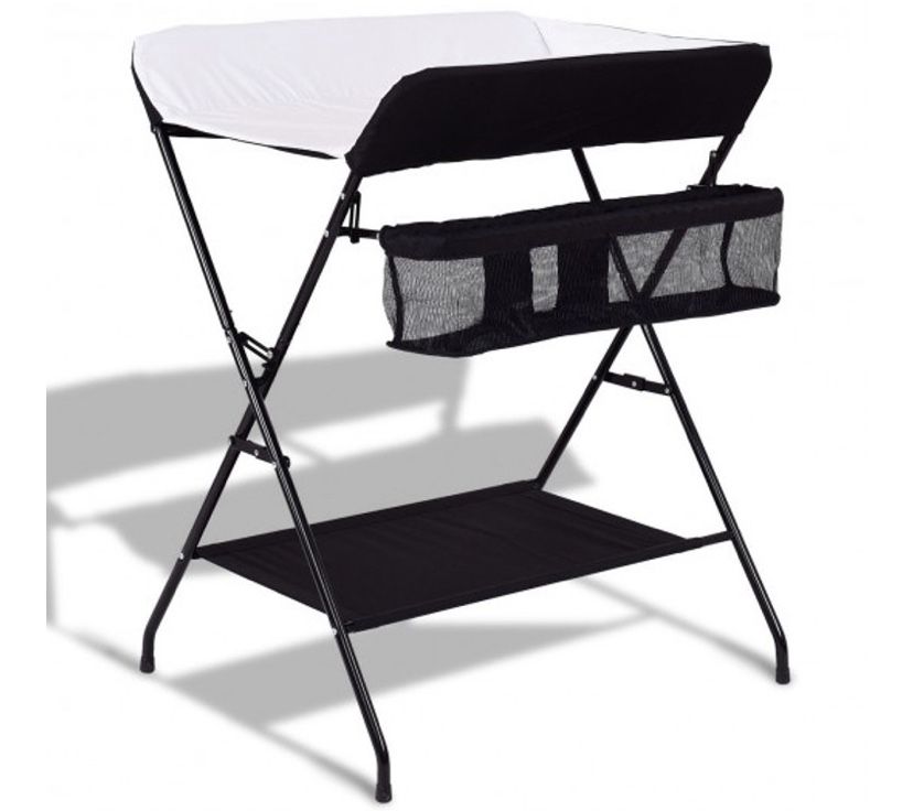 Baby Storage Folding Diaper Changing Table-Black