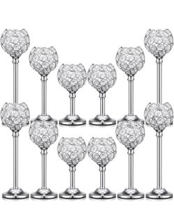 12 Pack Silver Crystal Candle Holders, Tealight Holders