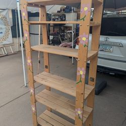 Solid Wood 6 Shelf Storage Rack