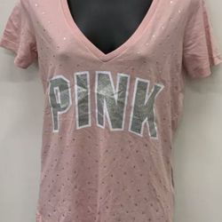 NWT Pink Victoria's Secret Women's Pink Tee Shirt Size XS MSRP $39.95