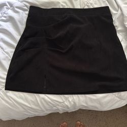 Plus Size Black Corduroy Skirt