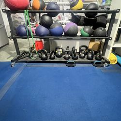 Medicine Ball Rack With Kettle Bells