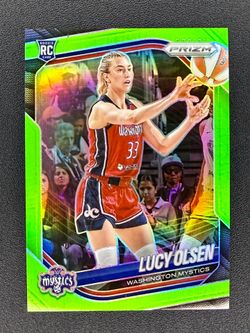 LUCY OLSEN 2025 Panini Prizm WNBA #104 Rookie Lime Green Holo /225 Mystics RC