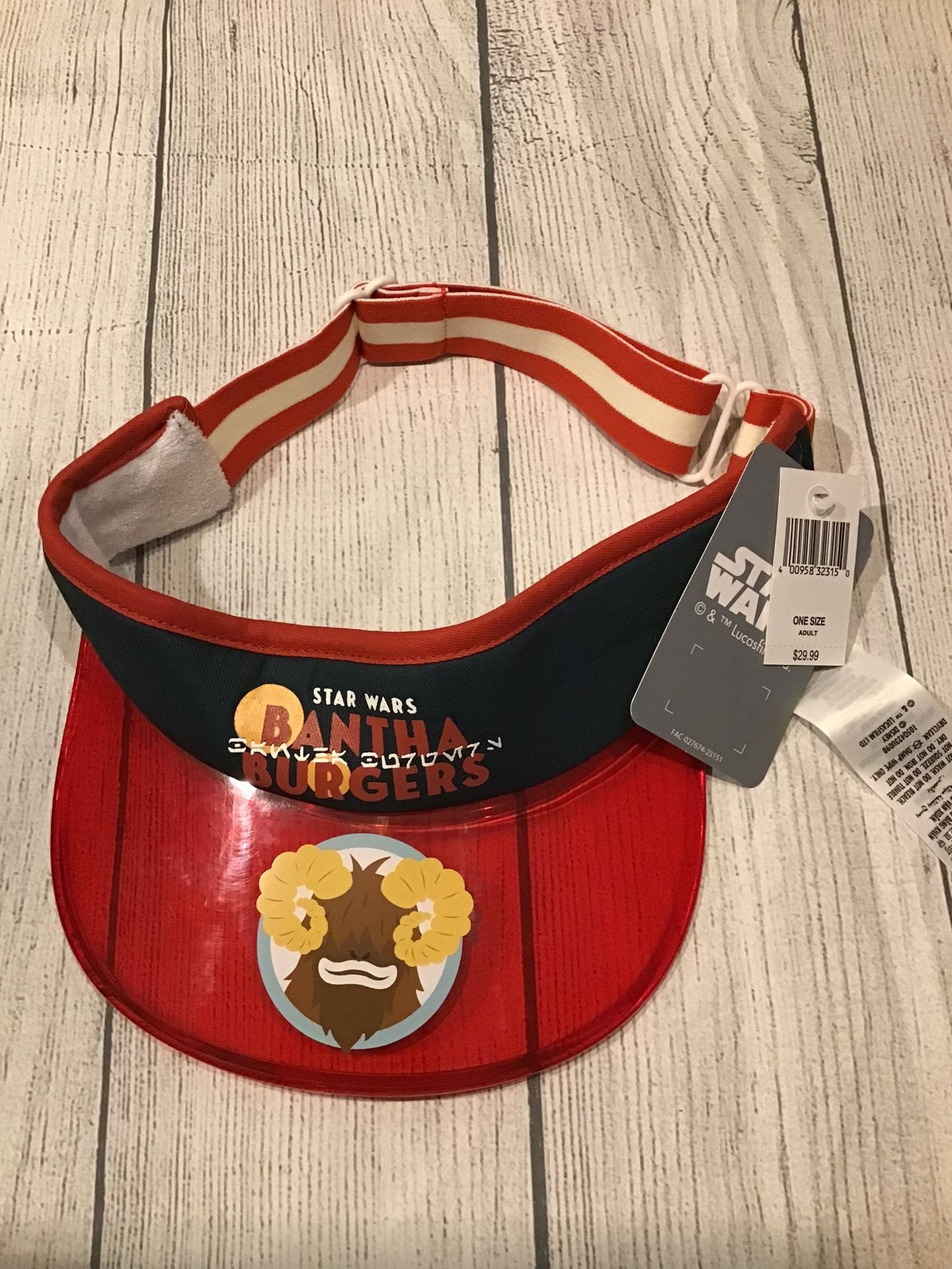 Star Wars Bantha Burgers Sun Visor One Size Adult -NWT