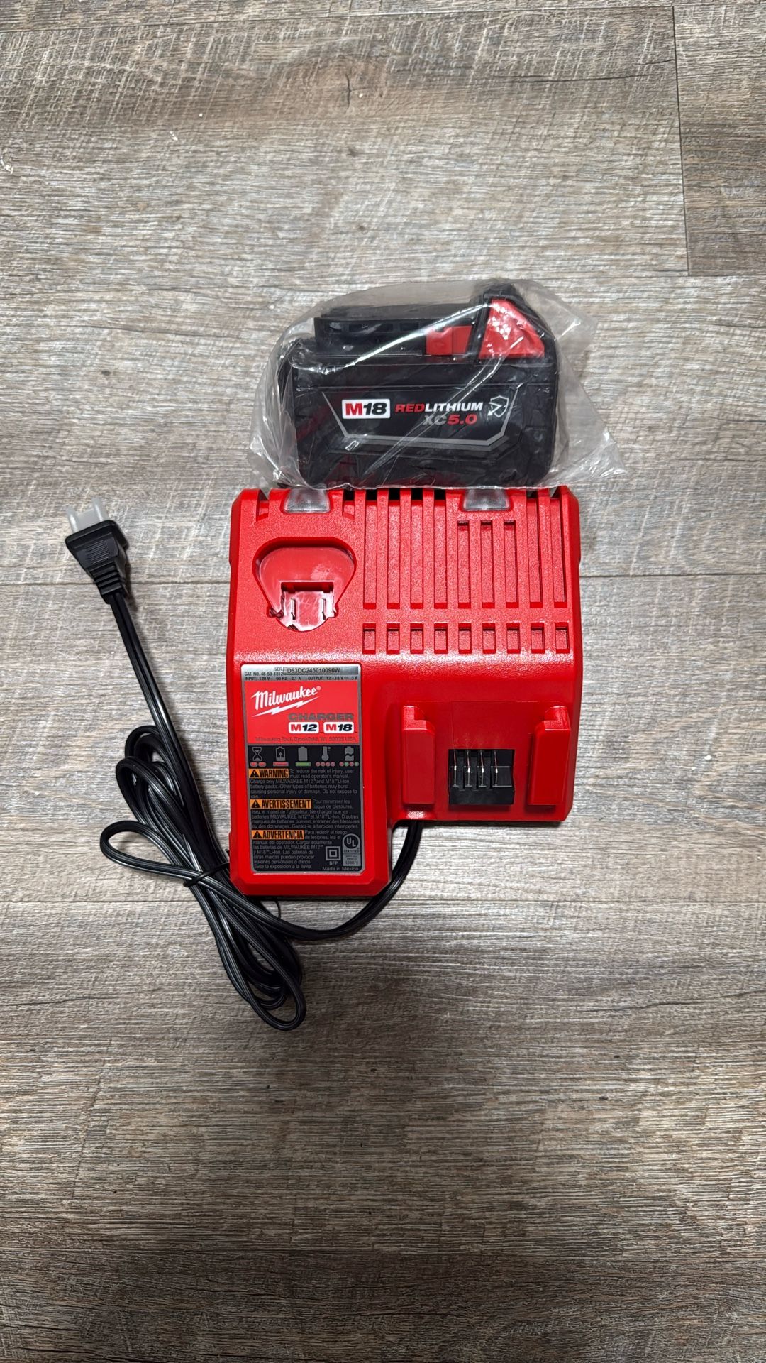 Milwaukee M18 5AH Battery & Charger (NEW)