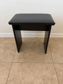 Small Black Cushioned Stool